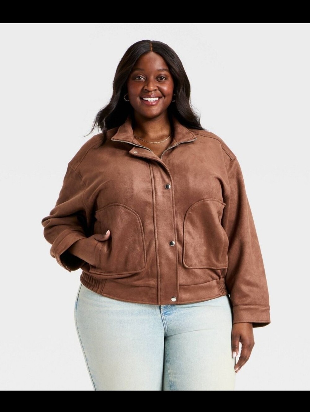 Universal Thread Women's Suede Fashion Jacket, XXL - Rust